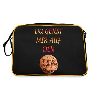 Du gehst mir auf den Keks - Retro Tasche - Schwarz/Gold - Hinten