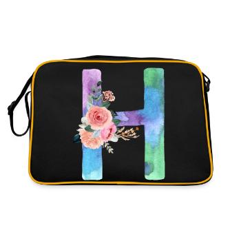 Lettre H watercolor - Sac Retro - noir/or - Dos