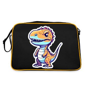 Dessin de dinosaure Tyrannosaurus Rex - Sac Retro - noir/or - Dos