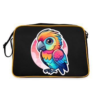 Illustration d’oiseau perroquet - Sac Retro - noir/or - Dos