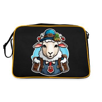 Lederhosen / Animal / Traditional costume / Tradition / Sheep - Retro Bag - black/gold - Back