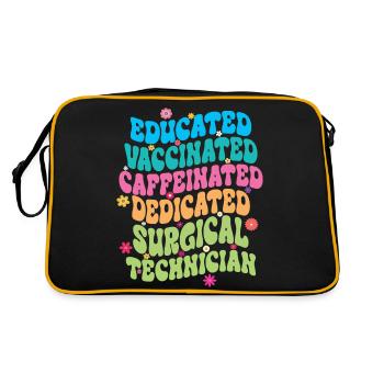 Educated Vaccinated Caffeinated Dedicated Surgical - Retro Bag - black/gold - Back