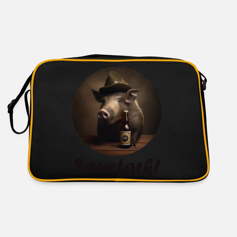 Wild boar with hat - very strong! Retro Bag