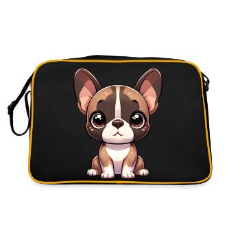 Illustration numérique de bouledogue français mignon - Sac Retro - noir/or - Dos