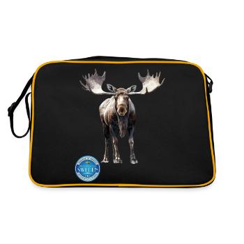 Sweden Sweden moose best animal antlers deer deer - Retro Bag - black/gold - Back