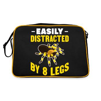 Funny Easily Distracted - Tarantula Pet Arachnid - Retro Tasche - Schwarz/Gold - Hinten