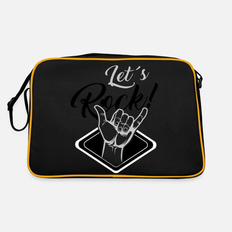 Let´s Rock - Retro Tasche - Schwarz/Gold