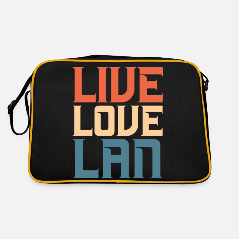 Live Love LAN Network administrator Retro Tasche