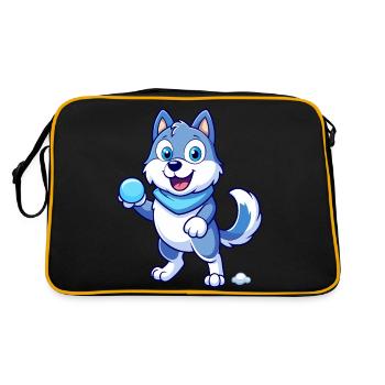 Confrontation de boules de neige : Délice de husky sibérien - Sac Retro - noir/or - Dos