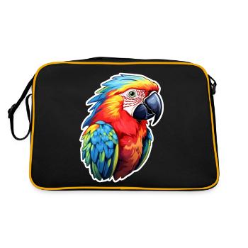 Parrot colorful and colorful - Retro Bag - black/gold - Back