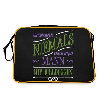 amour animal de compagnie cool levrette vieil homme bday - Sac Retro - noir/or - Dos