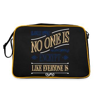 coding bday computer hacking code anonymous mask - Retro Bag - black/gold - Back