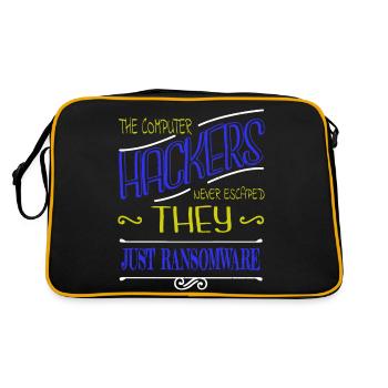 jokes encrypt statement bday glitch - Retro Tasche - Schwarz/Gold - Hinten