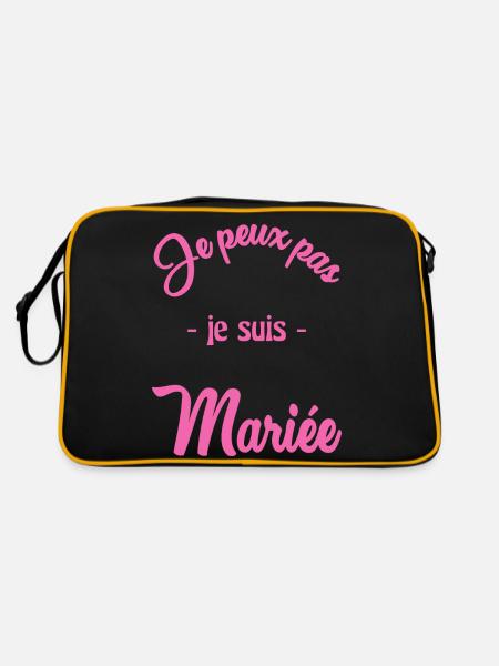 I CAN'T I'M MARRIED - Retro Bag - black/gold - Back