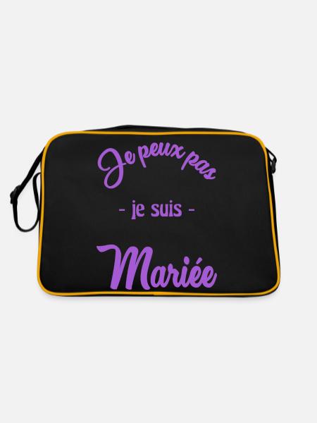 WEDDING. COUPLE. JUST MARRIED. Bachelorette party - Retro Bag - black/gold - Back
