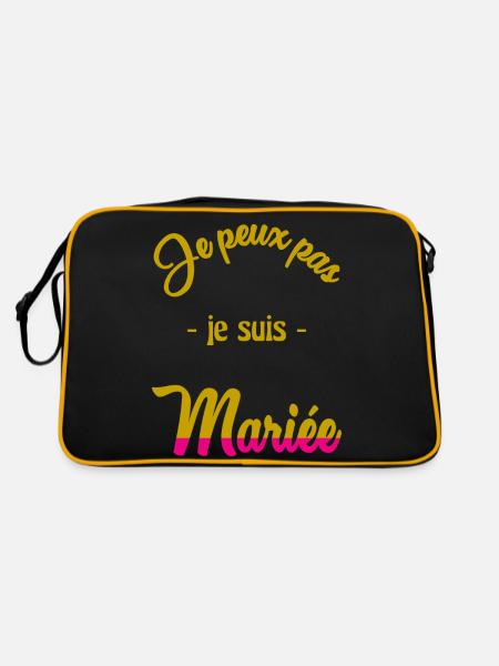 I CAN'T I'M MARRIED - Retro Bag - black/gold - Back