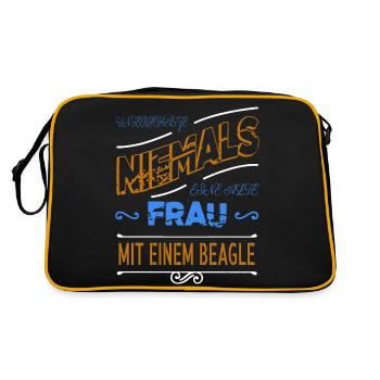 Fun Caniche Granny Girl Fille Le Pouvoir Dat Humour - Sac Retro - noir/or - Dos