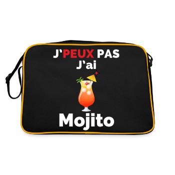 Ich kann keinen Mojito haben - Retro Tasche - Schwarz/Gold - Hinten