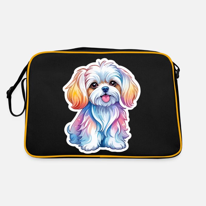 Aquarelles de Malteser - Sac Retro - noir/or