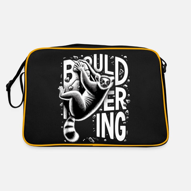 Bouldern Lemur Klettern Geschenk Retro Tasche