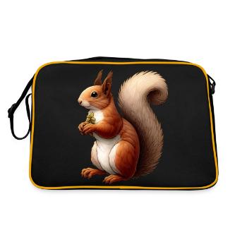 Ecureuil Mignon Roux - Petit Rouquin - Sac Retro - noir/or - Dos