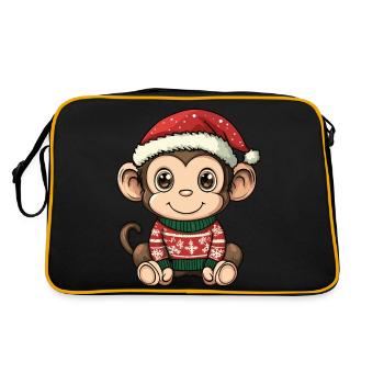 Monkey Christmas - Retro Bag - black/gold - Back