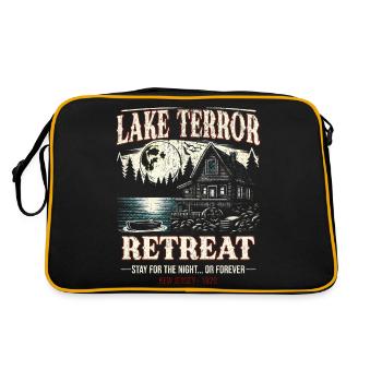 Lake Terror Retreat 1979 Retro Halloween Flucht - Retro Tasche - Schwarz/Gold - Hinten