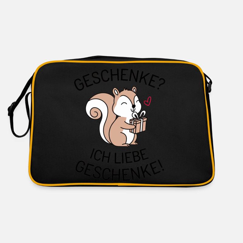 Niedliches Eichhörnchen liebt Geschenke Kinder Fun Retro Tasche