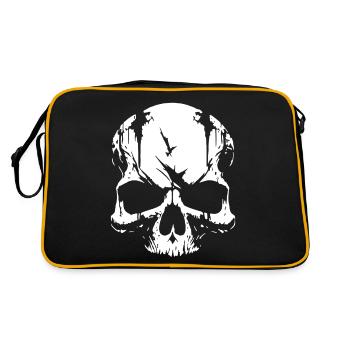 Totenkopf Pirat Rebell - Retro Tasche - Schwarz/Gold - Hinten