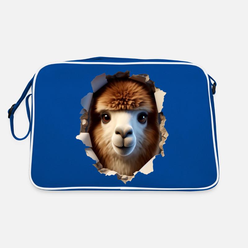 Alpaca Head in Hole 3 Retro Bag