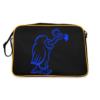 Geier Aasfresser Vogel lustig Geiern Aasgeier Spaß - Retro Tasche - Schwarz/Gold - Hinten