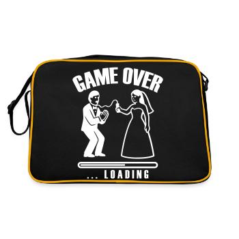 Game Over Loading Hochzeit - Retro Tasche - Schwarz/Gold - Hinten