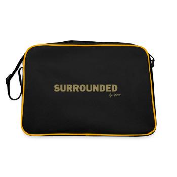 Surrounded by Idiots Funny Sayings - Retro Bag - black/gold - Back