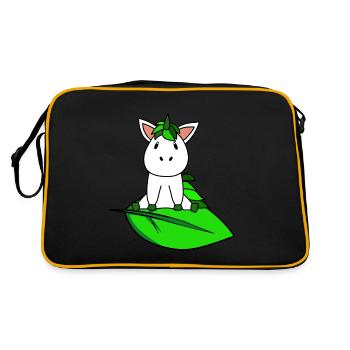 Organic eco unicorn - Retro Bag - black/gold - Back