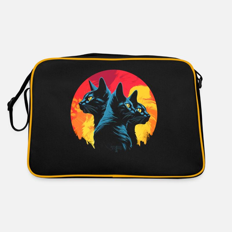 Cat Silhouette Retro Tasche