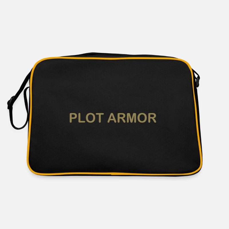 Lustige Sprüche über Plot Armor im Kino Retro Tasche