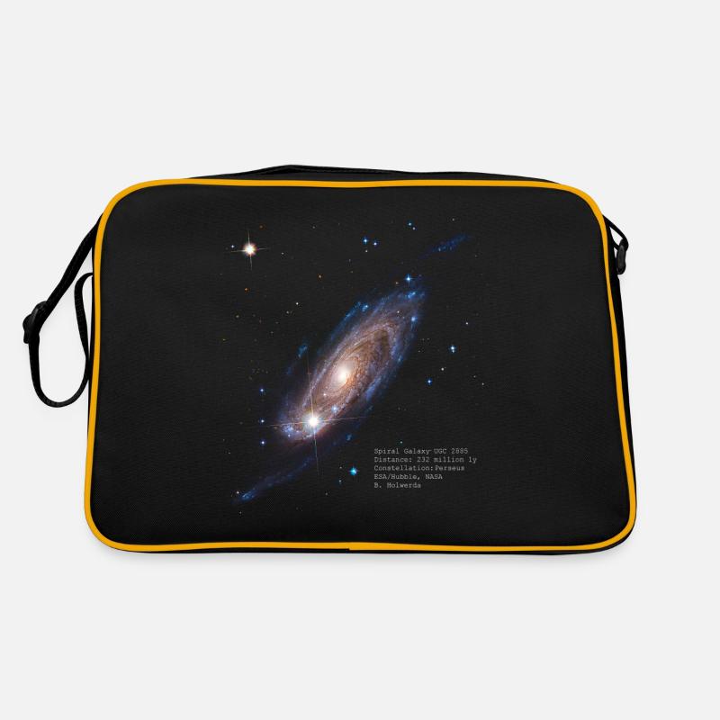 Spiral Galaxy UGC 2885 - Retro Tasche - Schwarz/Gold