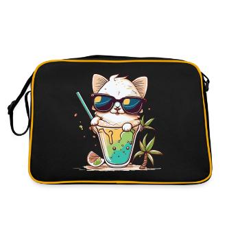 The coolest cat on the beach - Retro Bag - black/gold - Back