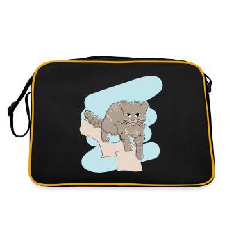 Design illustré avec wildcat - Sac Retro - noir/or - Dos