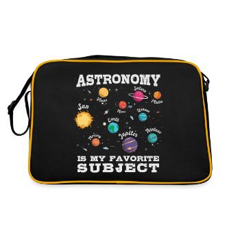 Astronomy is my favorite subject, Solar System - Retro Bag - black/gold - Back