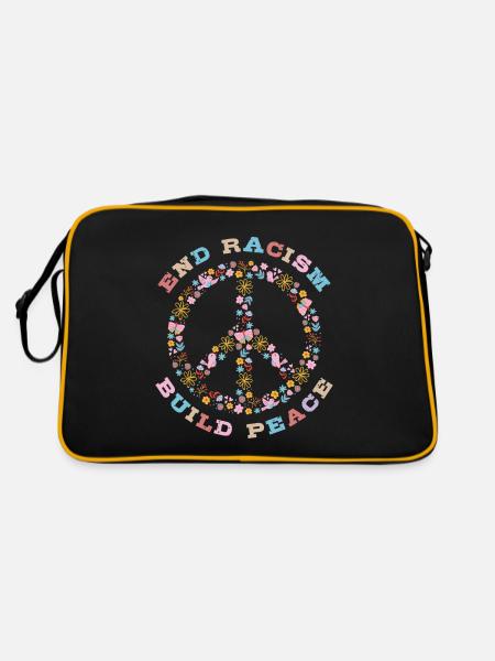 Mettre fin au racisme, construire la paix - Sac Retro - noir/or - Dos