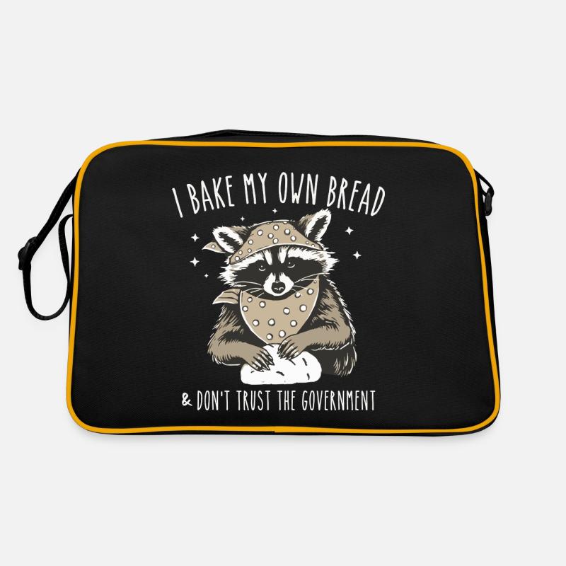 Funny Raccoon - I Bake My Own Bread Retro Bag