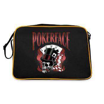 Crâne de poker Pokerface Poker Player Skull - Sac Retro - noir/or - Dos