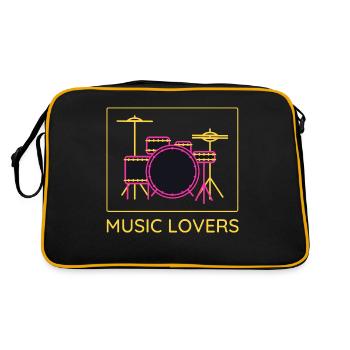Music Lovers Drums Design - Retro Bag - black/gold - Back