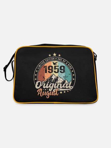 Août 1959 Cadeau D'anniversaire Août 1959 Vintage - Sac Retro - noir/or - Dos