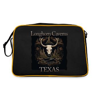 États-Unis vacances au Texas: grottes de Longhorn - Sac Retro - noir/or - Dos