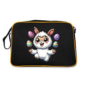 Oster-Lama Jonglieren Osterei Jonglage - Retro Tasche - Schwarz/Gold - Hinten