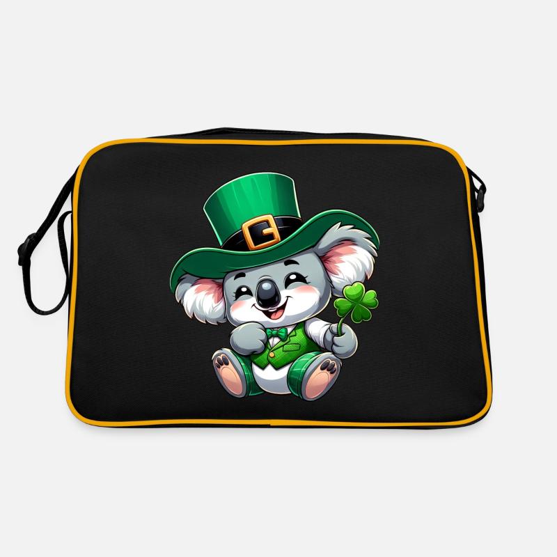 St. Patricks Day Koala Cartoon Retro Tasche