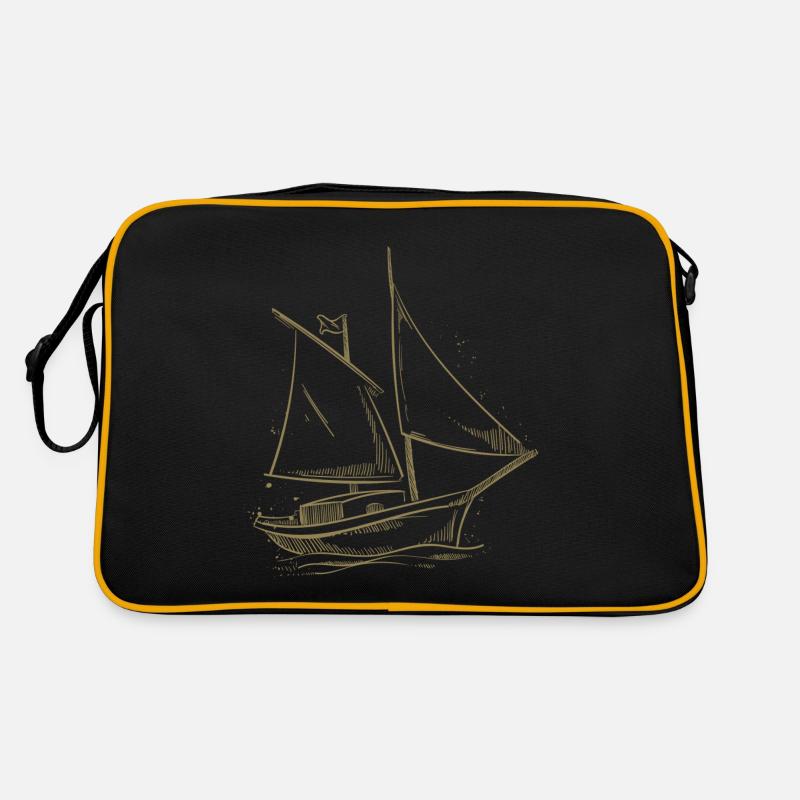 Sailboat Sea Silhouette Minimalist Design Retro Bag