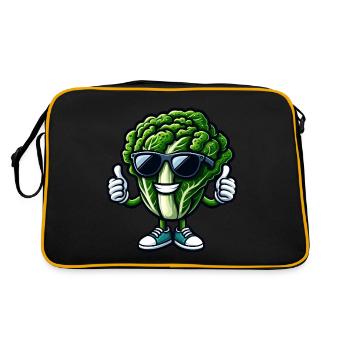 Salade de laitue végétalienne fraîche avec lunettes de soleil - Sac Retro - noir/or - Dos